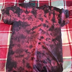 Tie-Dye Short Sleeve Tee — Red/Black